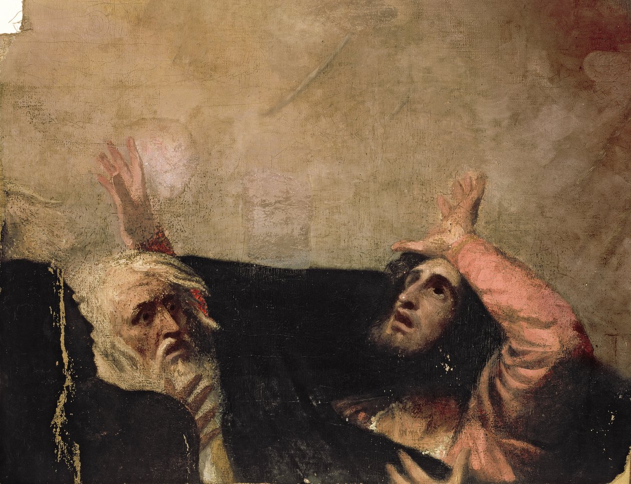 Alonso, rei de Nápoles e outra figura, fragmento de "A Tempestade", c.1790 de George Romney