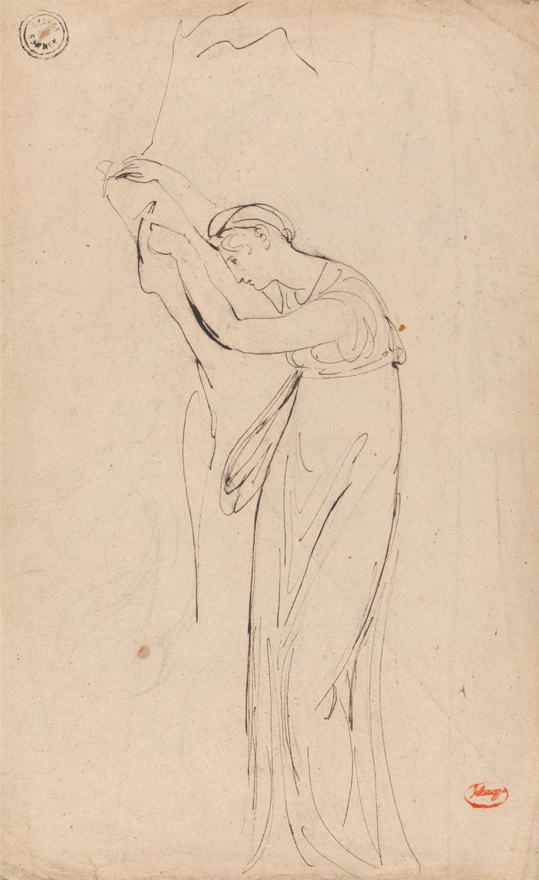 Mulher Cativa ou Deprimida - Possivelmente Andrômaca de George Romney