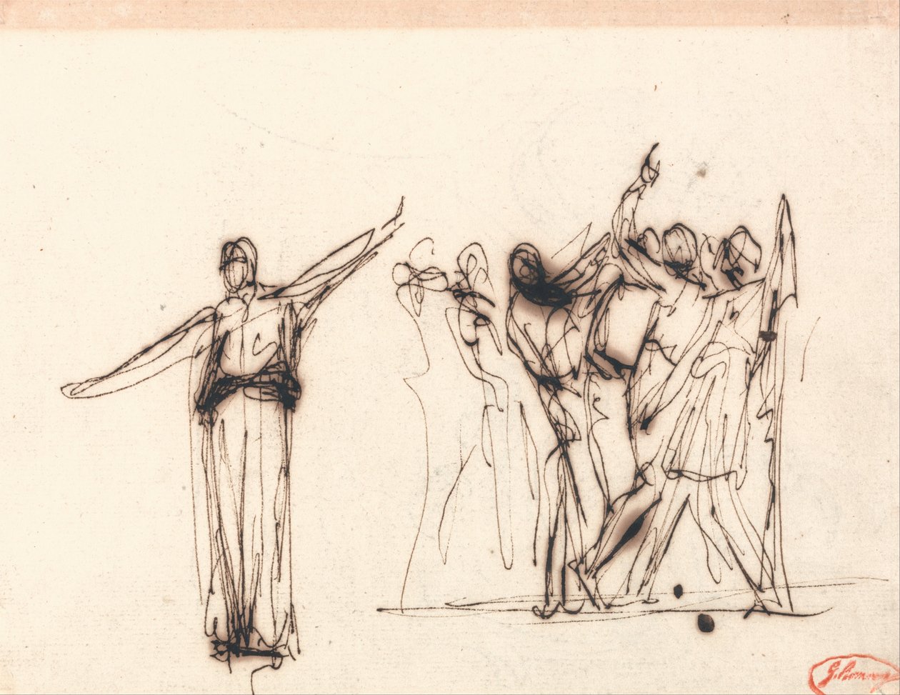 Multidão antes de uma profetisa de George Romney