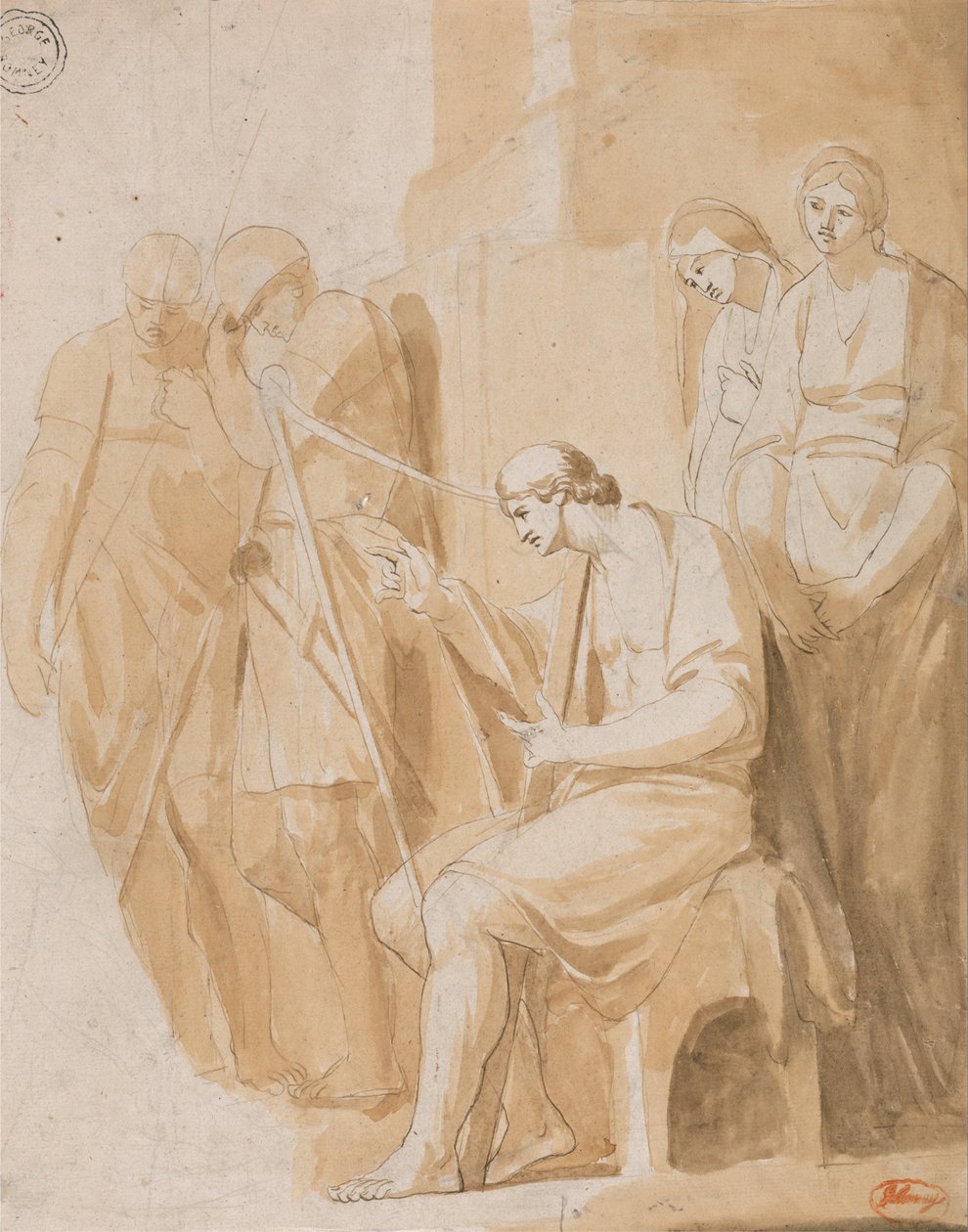 David tocando a harpa de George Romney