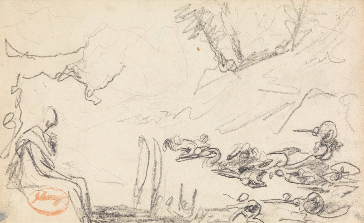 Estudo de composição de figura 32 de George Romney