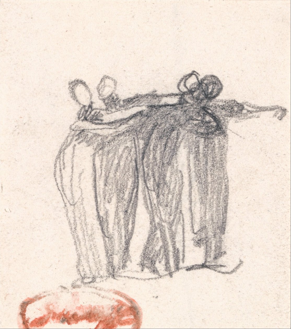 Grupo de quatro mulheres abraçando de George Romney