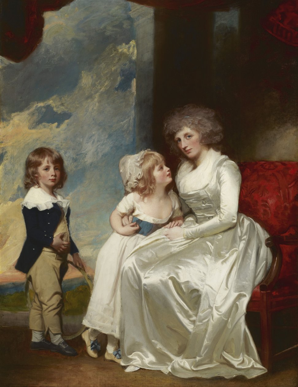 Henrietta, condessa de Warwick e seus filhos de George Romney