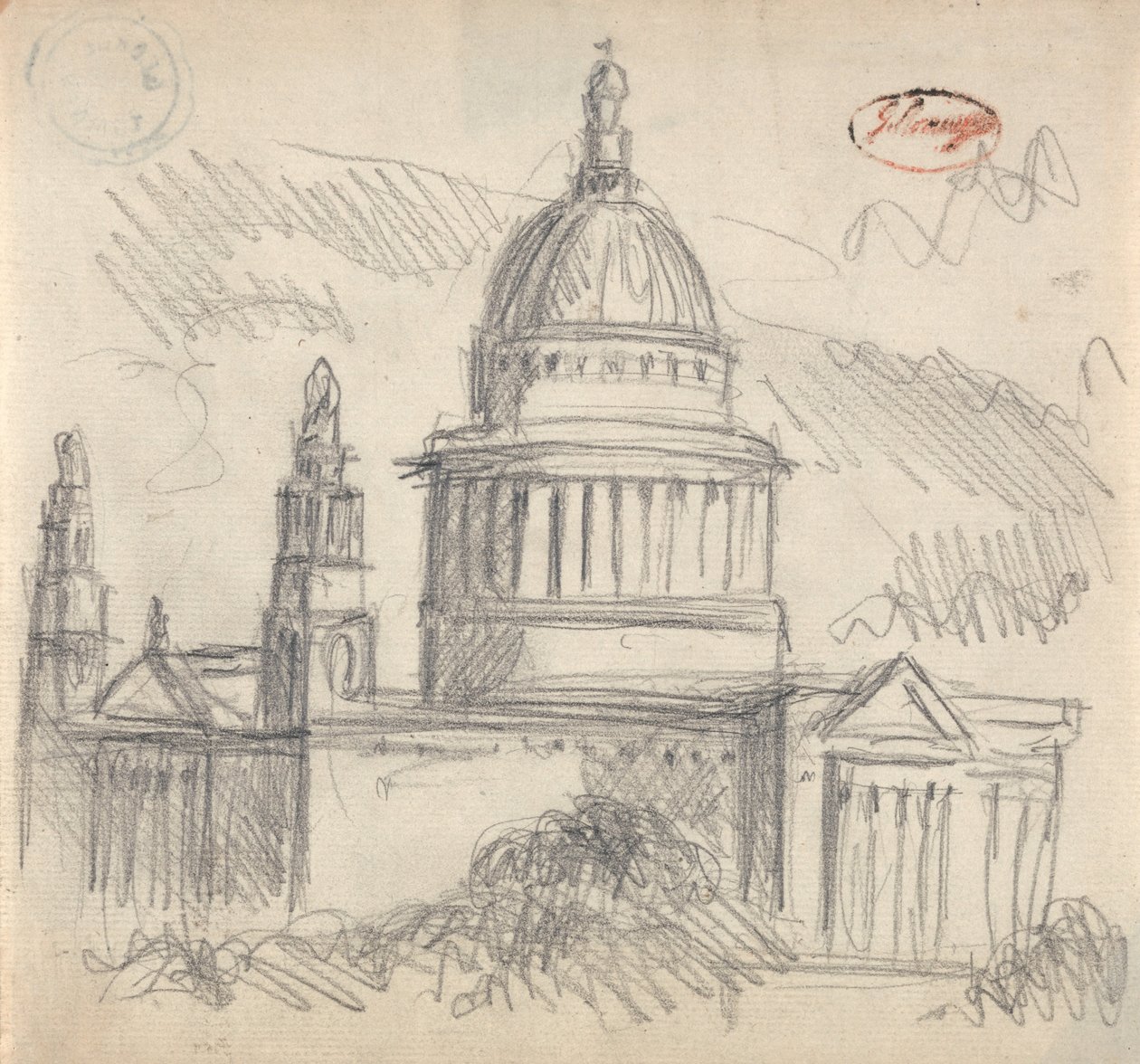 Possivelmente Saint Pauls, Londres de George Romney