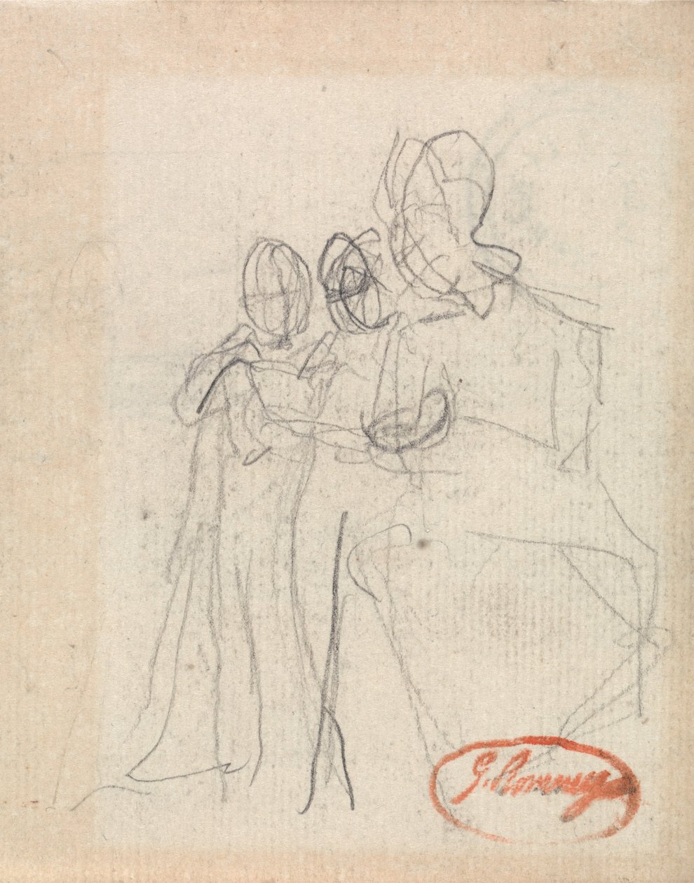 Figura sentada com duas crianças de George Romney
