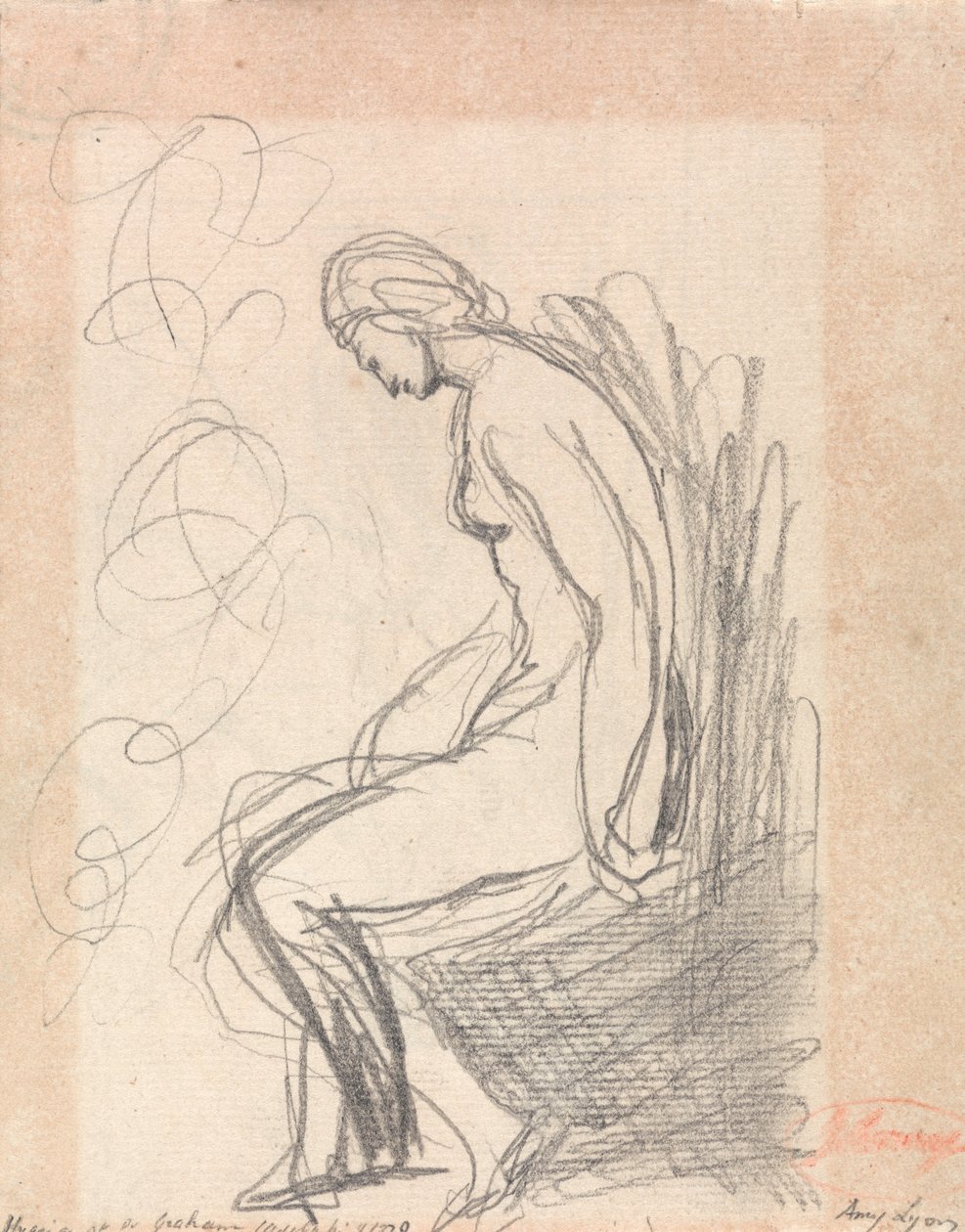 Mulher Nua sentada (Hygeia no Doctor Grahams) de George Romney