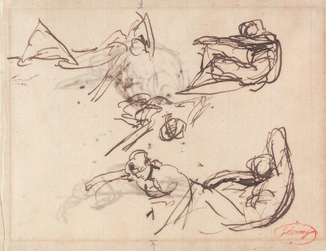 Esboços para figuras lânguidas e prostradas de George Romney