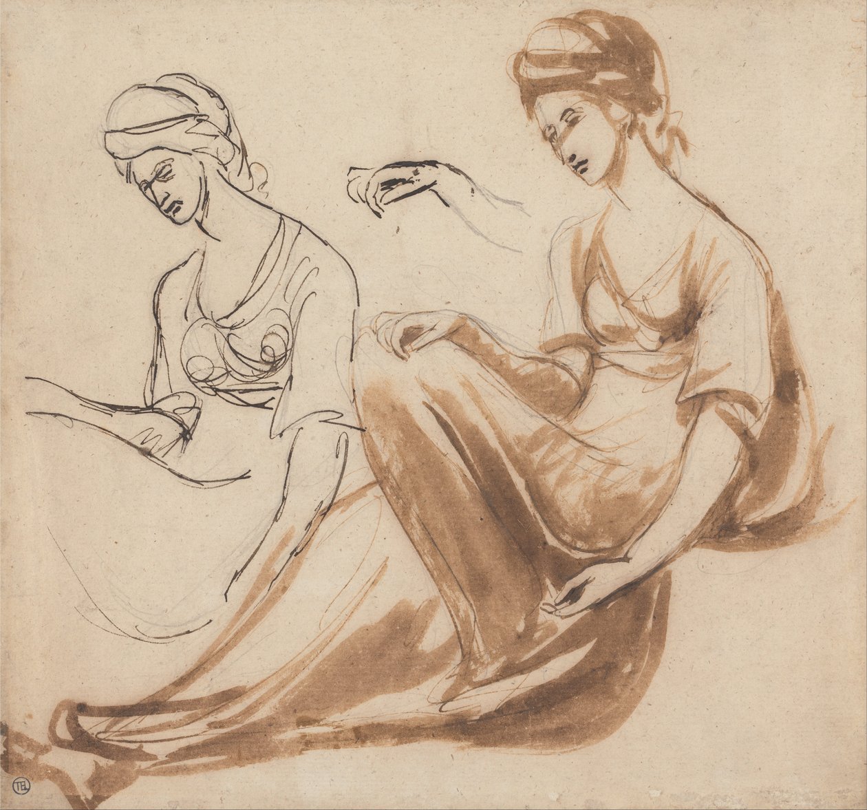 Estudos de uma mulher sentada de George Romney