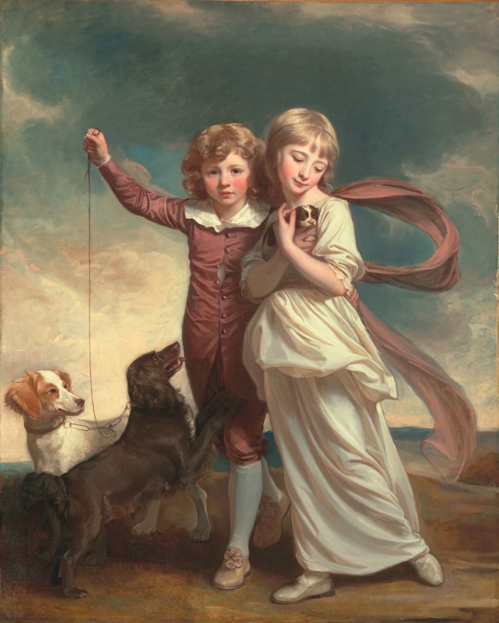Thomas John Clavering e Catherine Mary Clavering: as crianças de Clavering, 1777 de George Romney