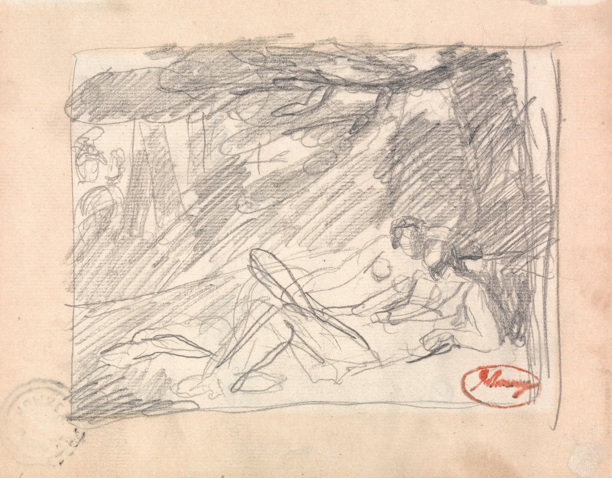 Dois amantes em uma paisagem de George Romney