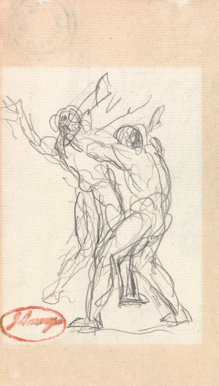 Dois homens brigando de George Romney