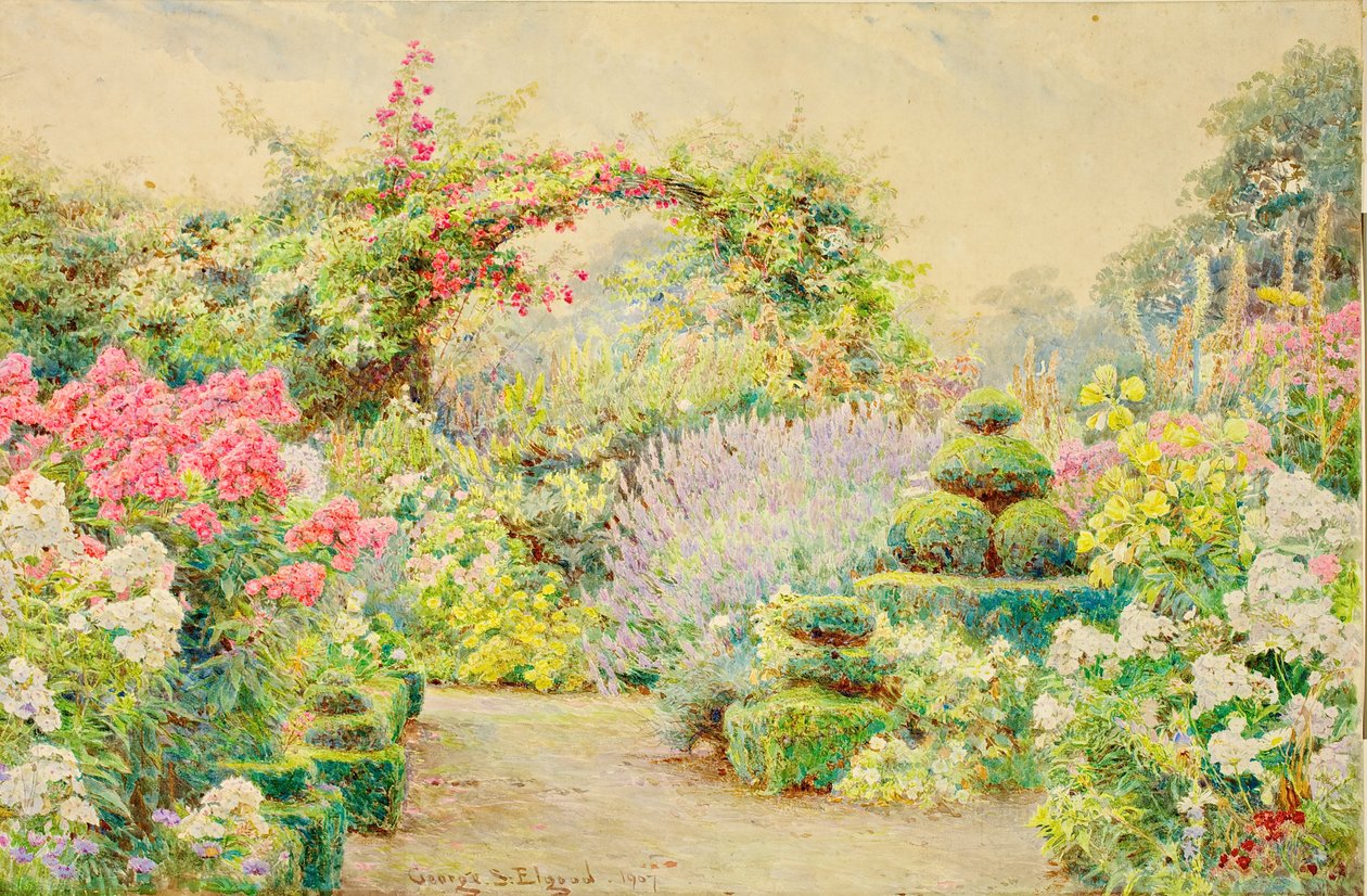 Roundscliffe, um jardim em Leicestershire, 1907 de George Samuel Elgood