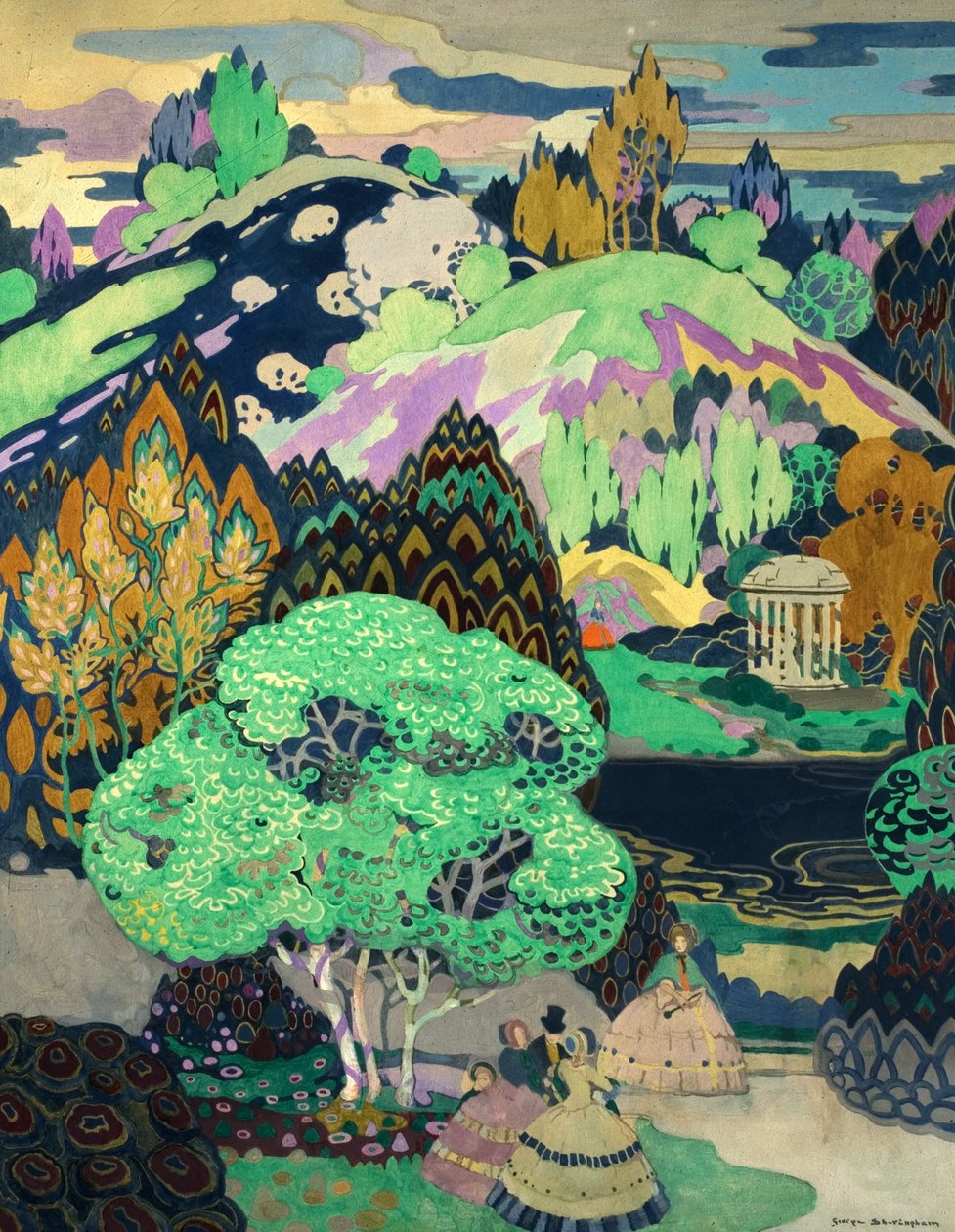 Parque de Ipswich, 1919 (tempera no papel) de George Sheringham