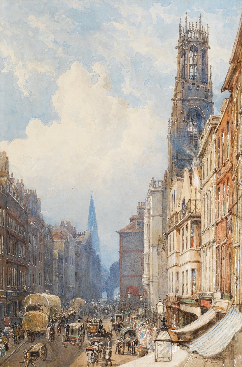 Fleet Street, Londres, 1834 (wc no papel) de George Shepherd