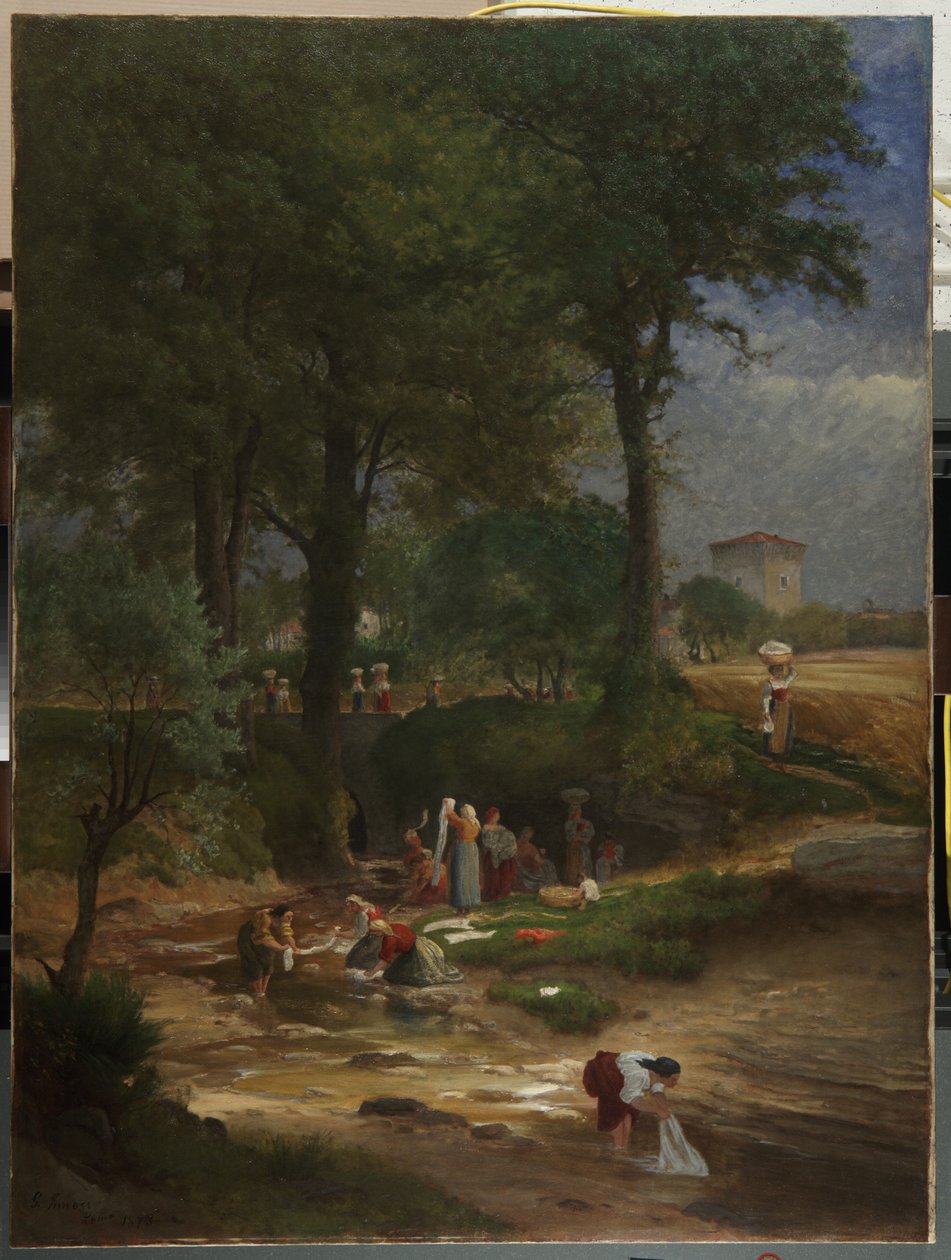 Dia de lavagem perto de Perugia, 1873 de George Inness