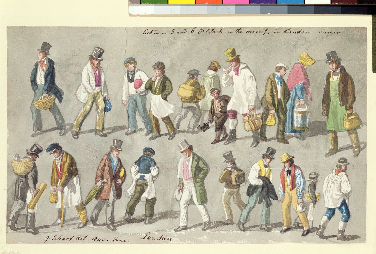 Entre 5 e 6 horas da manhã, 1840 de George Snr Scharf