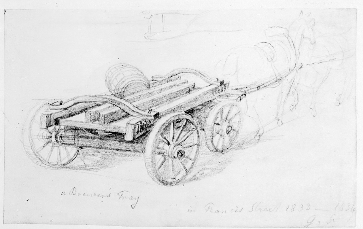 Dray de cerveja em Francis Street, 1833 de George Snr Scharf