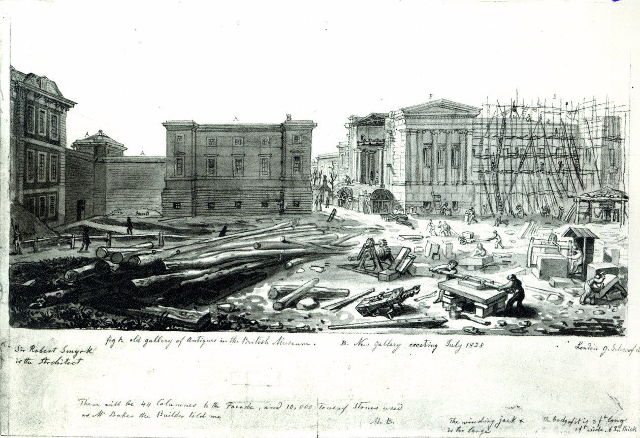 Construindo a nova galeria do Museu Britânico de George Snr Scharf