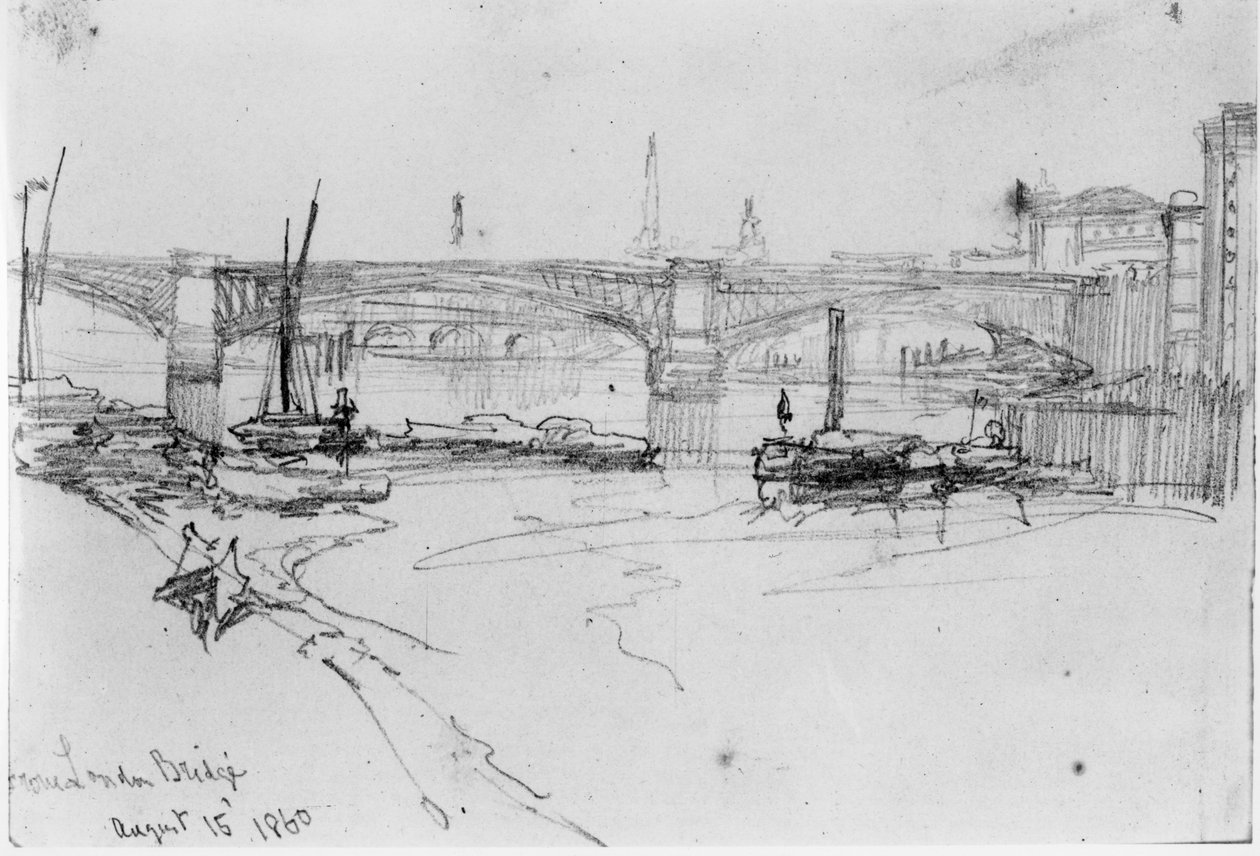 Esboço da ponte de Londres, 1860 de George Snr Scharf