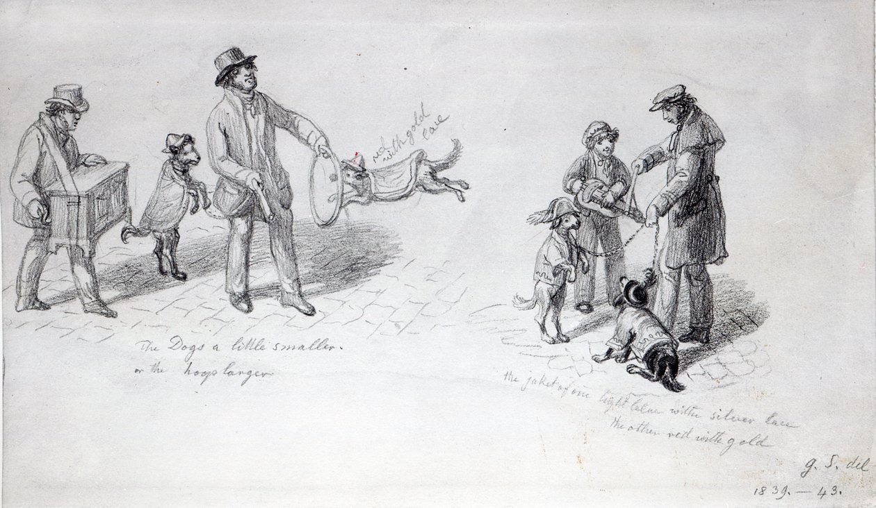 Artistas de rua, c.1839-43 de George Snr Scharf