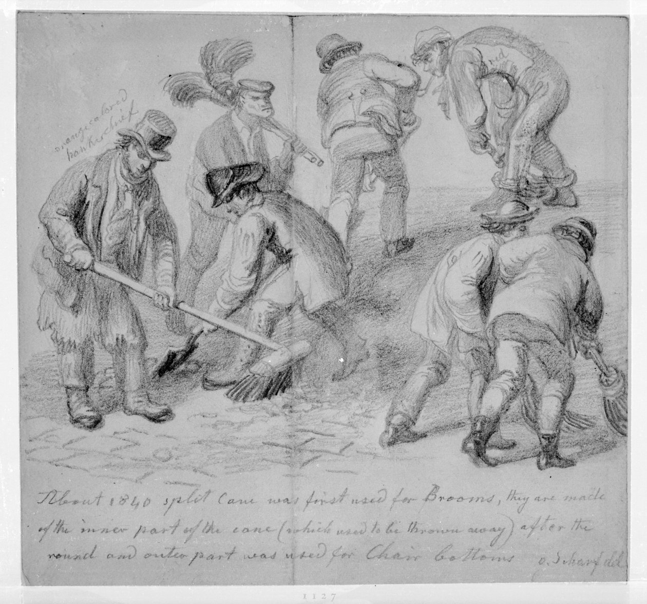 A introdução de vassouras de cana-de-pau para varredores de rua de Londres, 1840 de George Snr Scharf