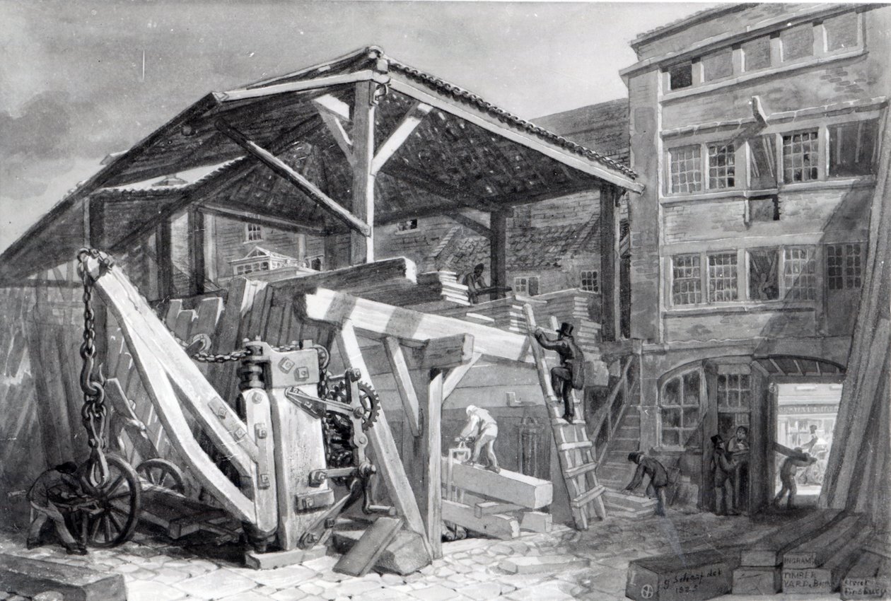 Jardim de madeira, Finsbury, 1825 de George Snr Scharf