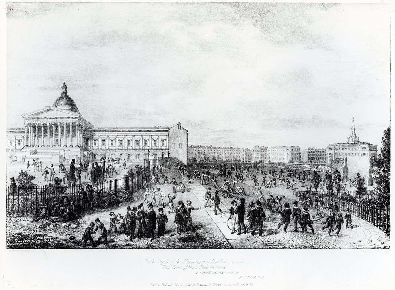 Escola da faculdade da universidade, Londres, 1835 de George Snr Scharf