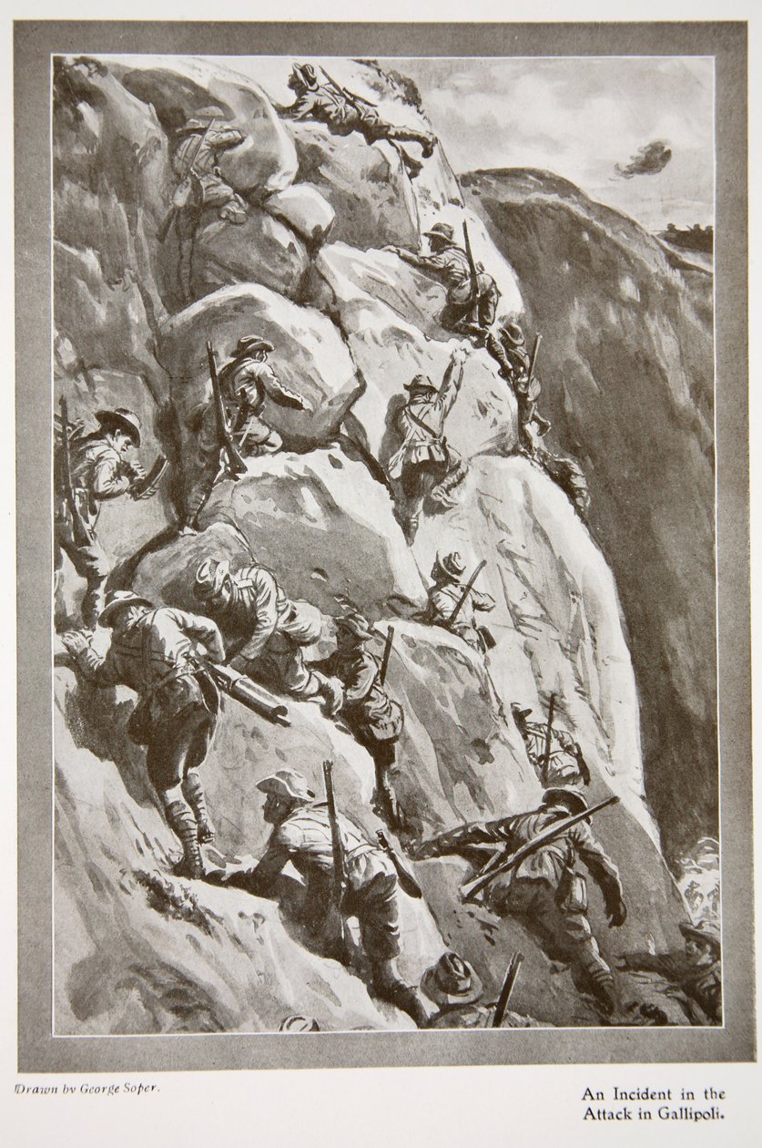 Um incidente no ataque a Gallipoli, de "O ano de 1915: um registro de realizações e eventos notáveis", 1915 de George Soper