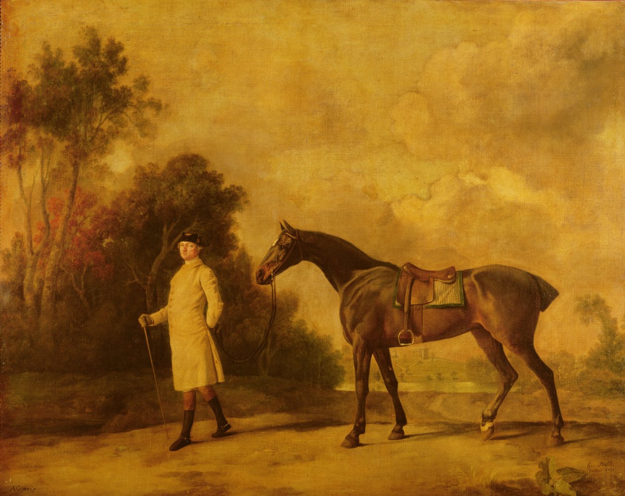 Assheton, primeiro Visconde Curzon e sua égua Maria, 1771 de George Stubbs