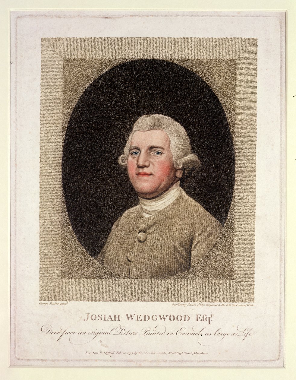 Josiah Wedgwood (1730-95), gravado e pub. por George Townley Stubbs (1756-1815), 1795 (stipple gravura) de George Stubbs