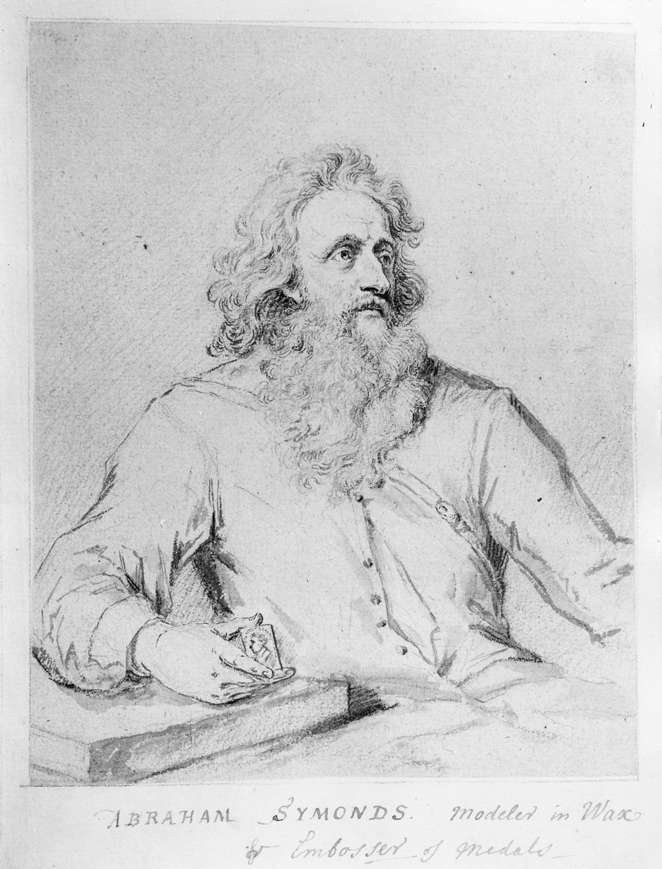 Abraham Symonds, depois de um retrato de Sir Godfrey Kneller (caneta e tinta no papel) de George Vertue