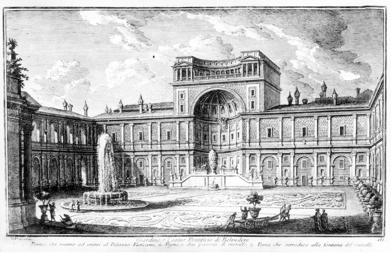 O Tribunal de Belvedere no Vaticano Roma de George Vertue