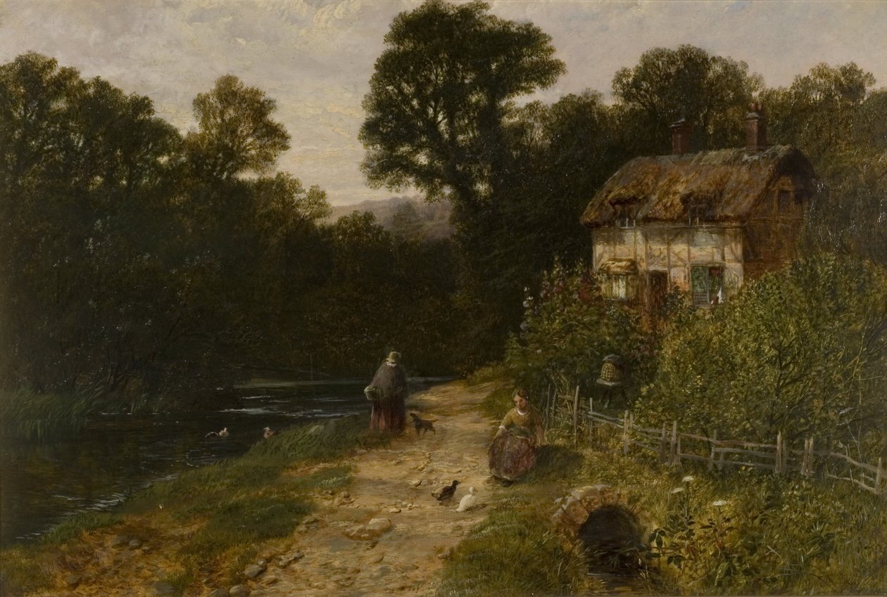 Paisagem com casa de campo e figuras de George Vicat Cole