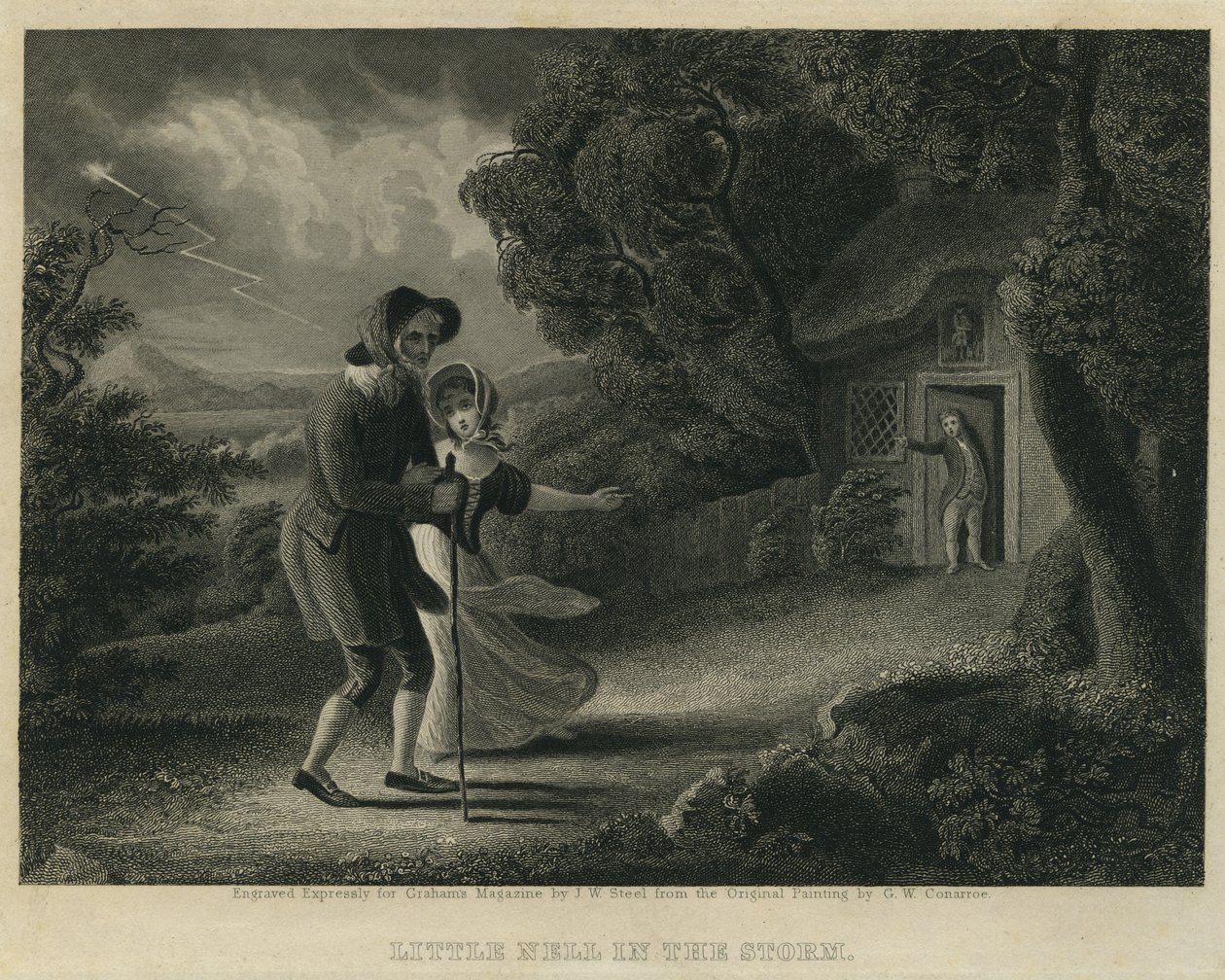 Little Nell in the Storm, gravada por JW Steel de George W. Conarroe