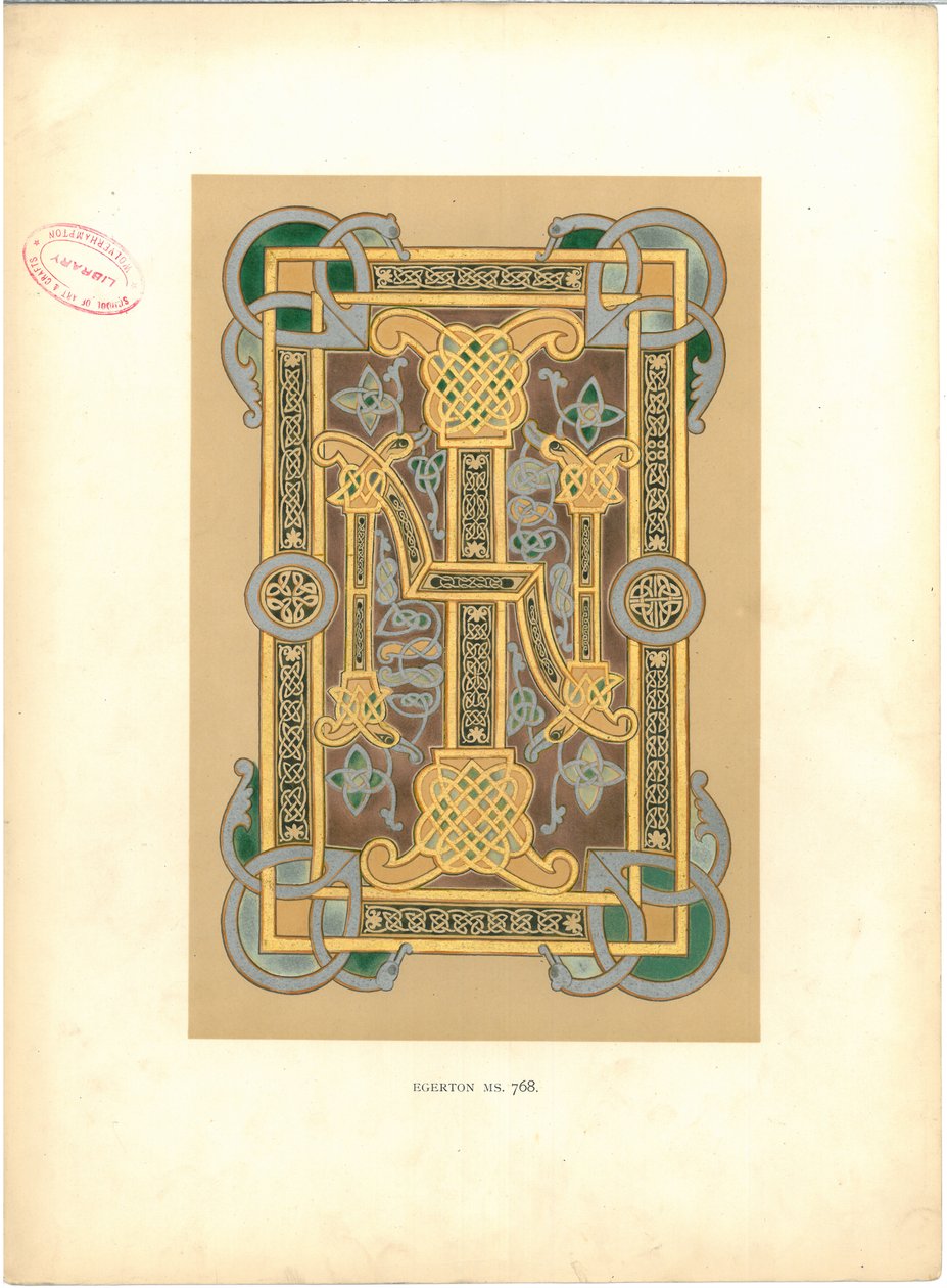 Placa de &39;Manuscritos Iluminados no Museu Britânico: Miniaturas, Fronteiras e Iniciais&39; de George Augustus Wallis
