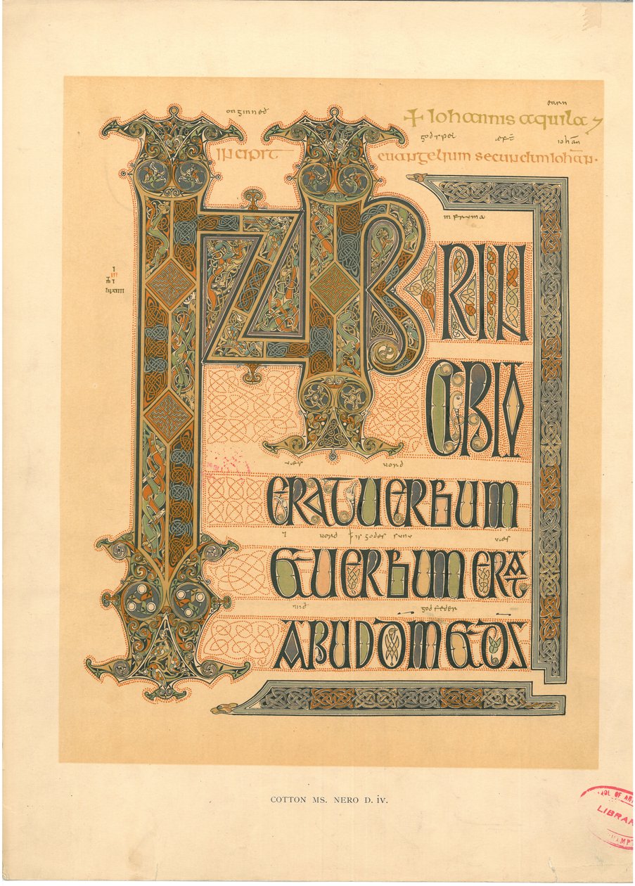 Placa de &39;Manuscritos Iluminados no Museu Britânico: Miniaturas, Fronteiras e Iniciais&39; de George Augustus Wallis