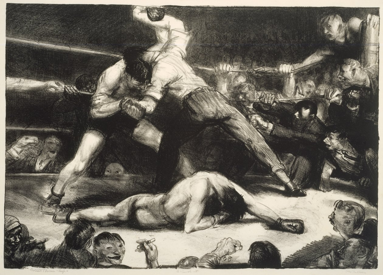 A Knock-Out, 1921 (lito com chine-collé) de George Wesley Bellows