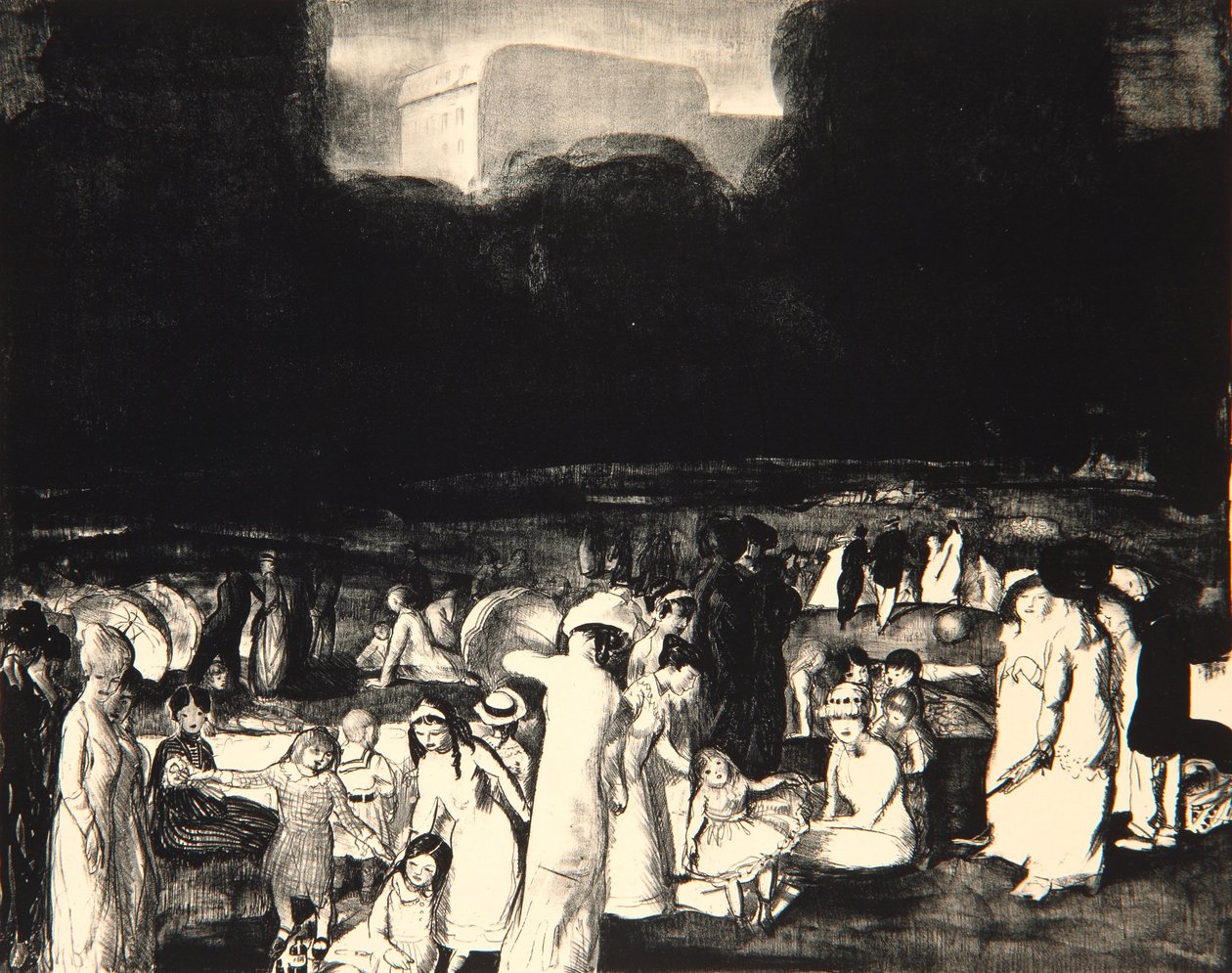 No parque, escuro, 1916 de George Wesley Bellows