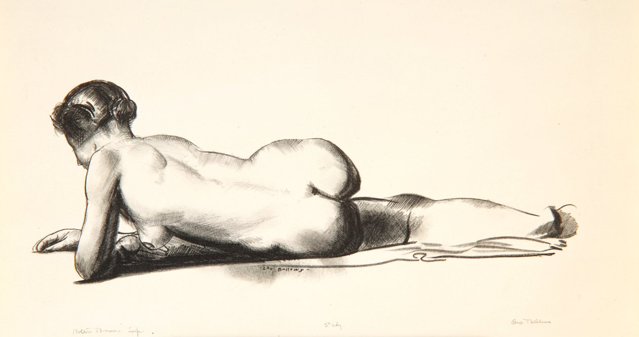 Estudo nu, mulher deitada, 1923-24 de George Wesley Bellows