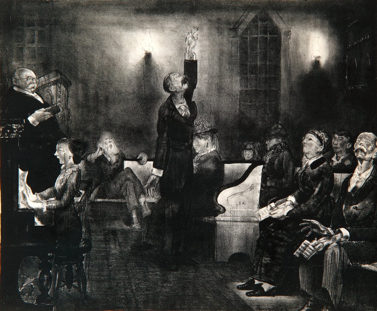 Reunião de Oração, 1916 de George Wesley Bellows