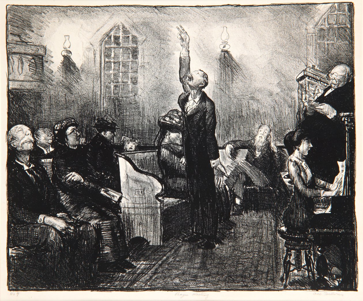 Reunião de Oração, 1916 de George Wesley Bellows