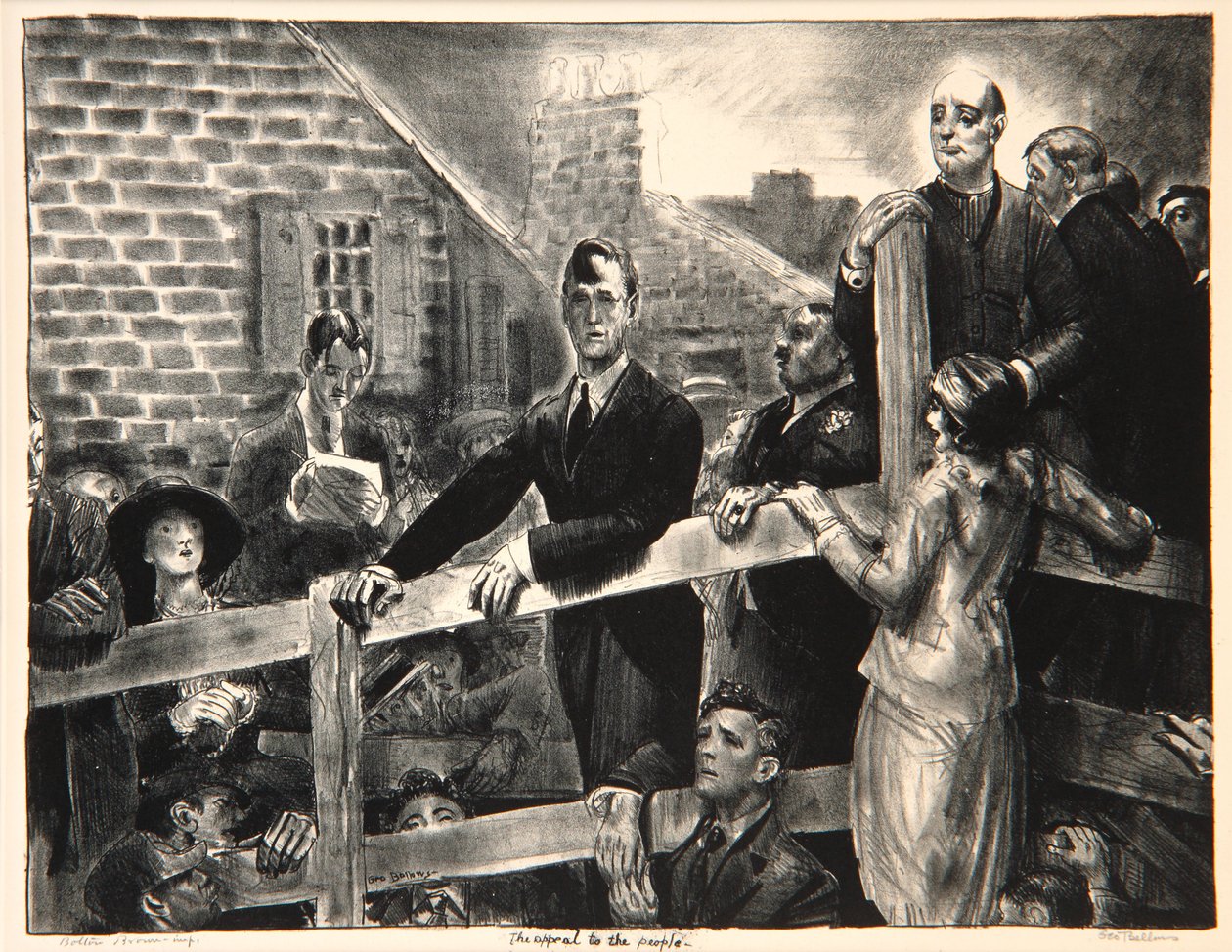 O apelo ao povo, 1923-24 (litografia) de George Wesley Bellows