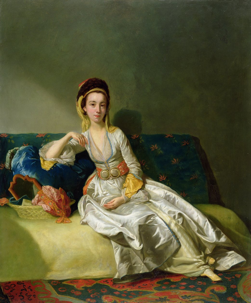 Nancy Parsons em vestido turco, c.1771 (óleo em cobre) de George Willison