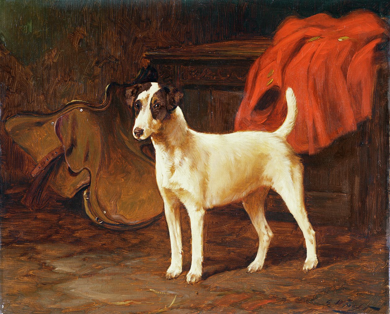 Fox Terrier em um estábulo de George Wright
