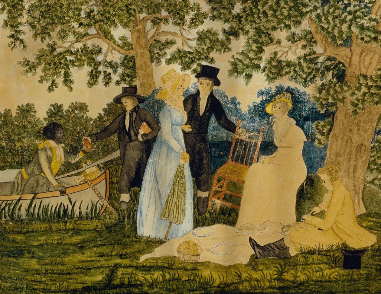 Parte de pesca, c. 1815 (aquarela em papel tufado) de George after Morland