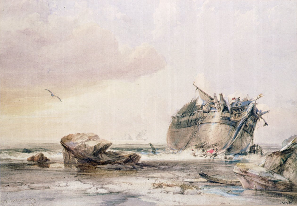 Costa Rochosa, com Embarcação Desmantelada de George the Elder Chambers