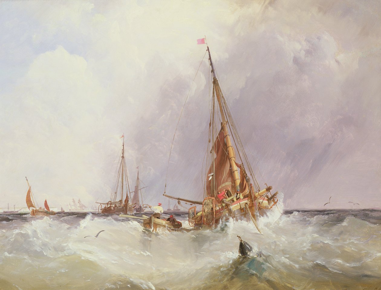 Expedição no Solent, século XIX de George the Elder Chambers