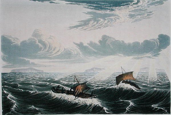 Canoagem para, num vendaval ao nascer do sol, 23 de Agosto de 1821, de 