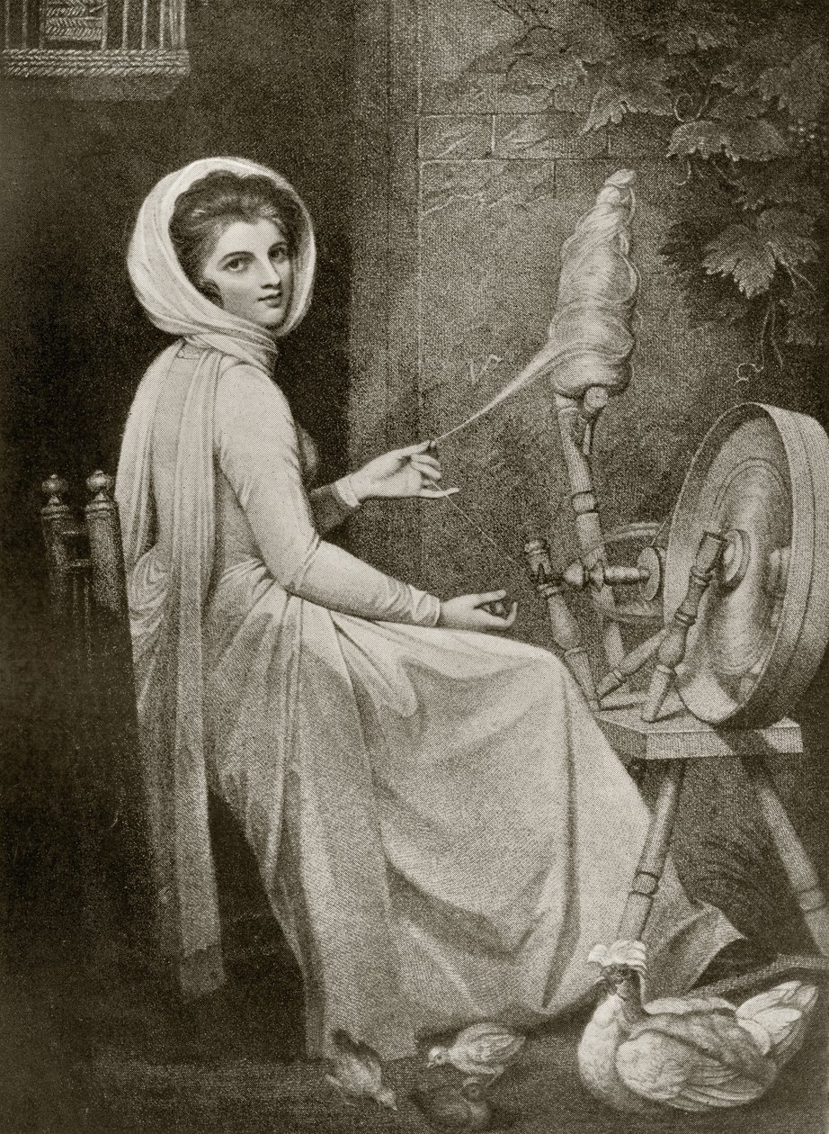 Lady Hamilton como The Spinster, gravada por Thomas Cheesman, do 