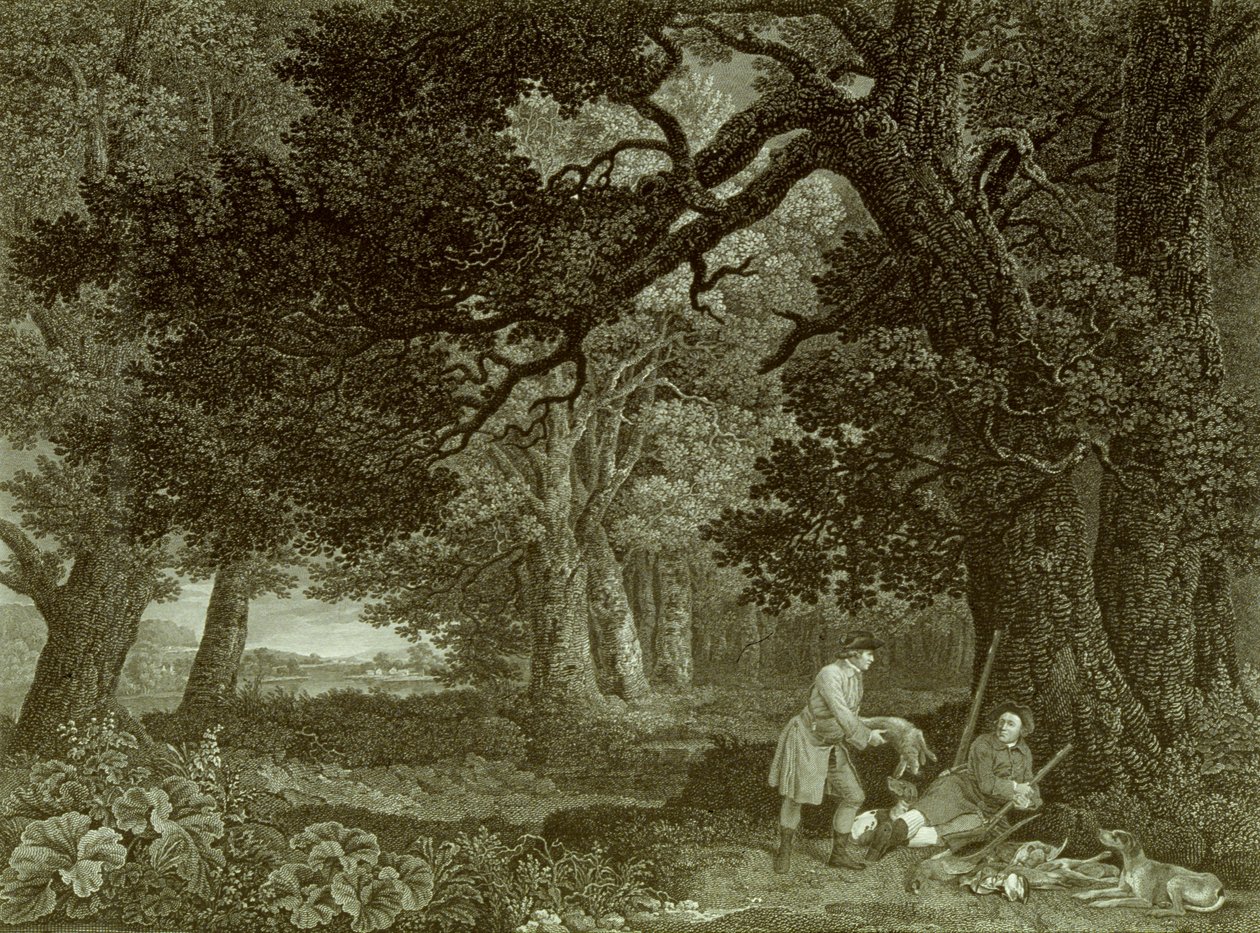 A Repose after Shooting, Placa 4 (gravura) de George (after) Stubbs